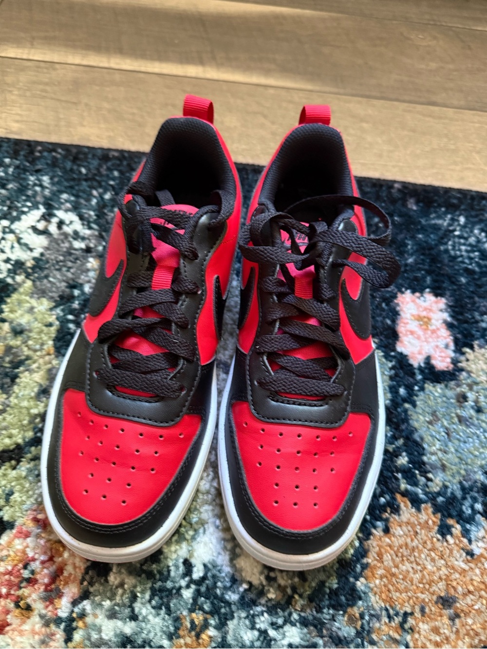 Nike Boys Red and Black Athletic Sneakers